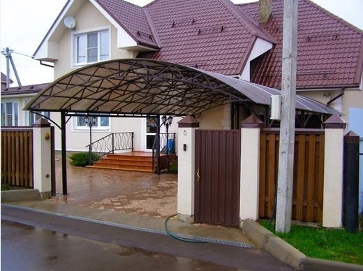 Навес из поликарбоната арочный