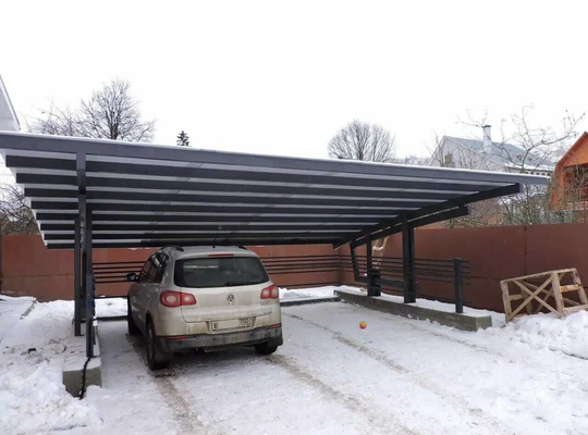 Односкатный навес с поликарбонатом для 2х авто